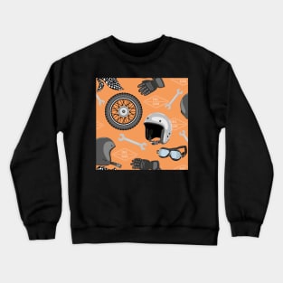 Dusty Road Biker Pattern Crewneck Sweatshirt